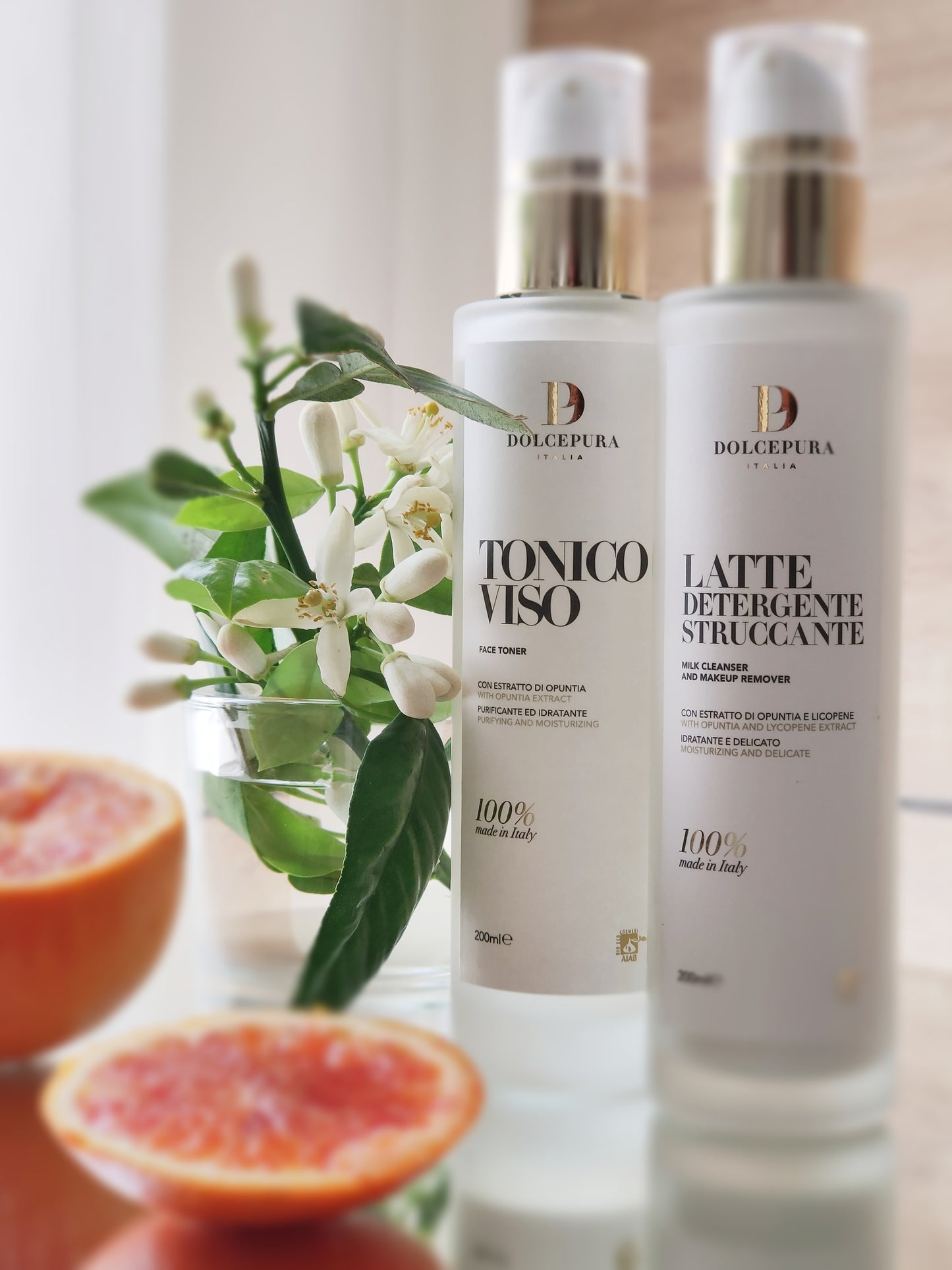 "DETERGENCIA" set para FACE (leche limpiadora y tónica) con opuntia y extracto de licopeno, orgánico, patentado, artesanal. Basado en plantas
