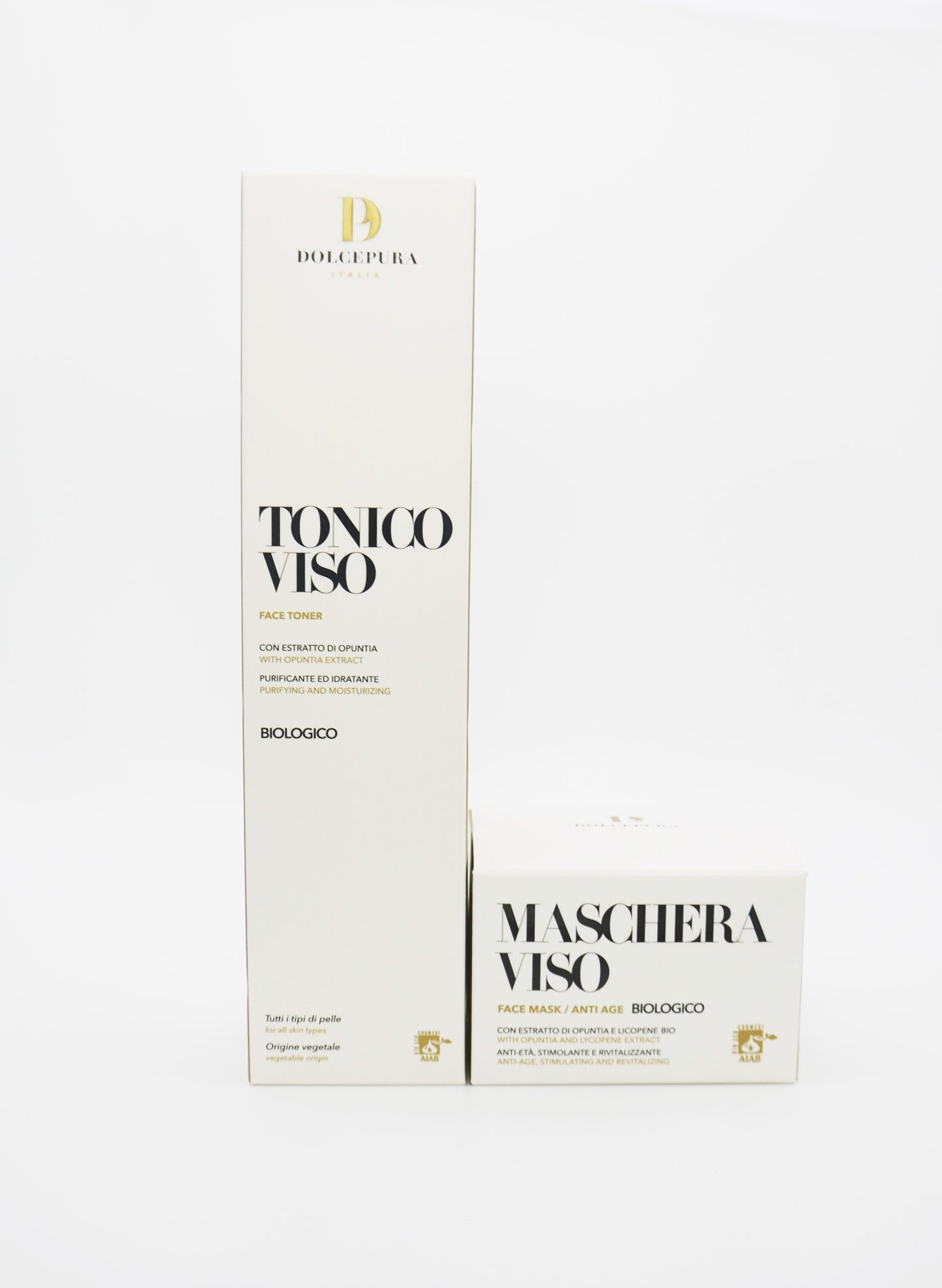 Set DolcePura "SPLENDIDA" per il VISO (tonico e maschera per la cura della pelle) certificato opuntia e licopene, prodotto artigianale